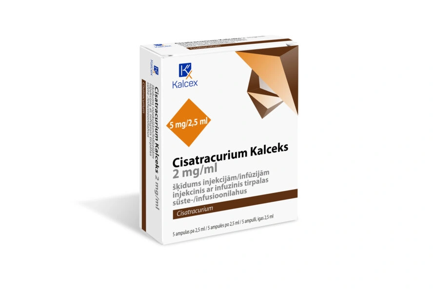 Cisatracurium Kalceks 2 mg/ml šķīdums injekcijām/infūzijām, 5 ampulas pa 2,5 ml