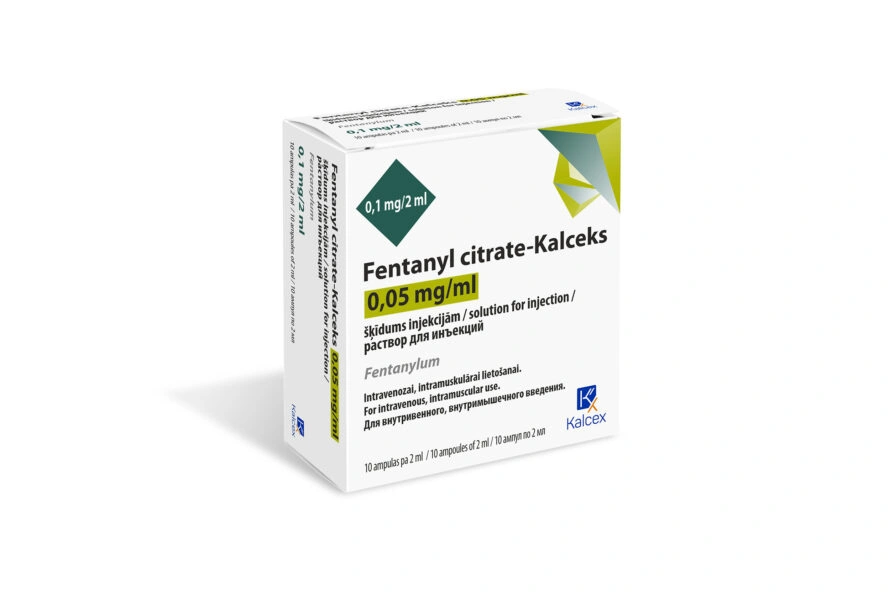 Fentanyl citrate-Kalceks 0,05 mg/ml šķīdums injekcijām, 5 ampulas