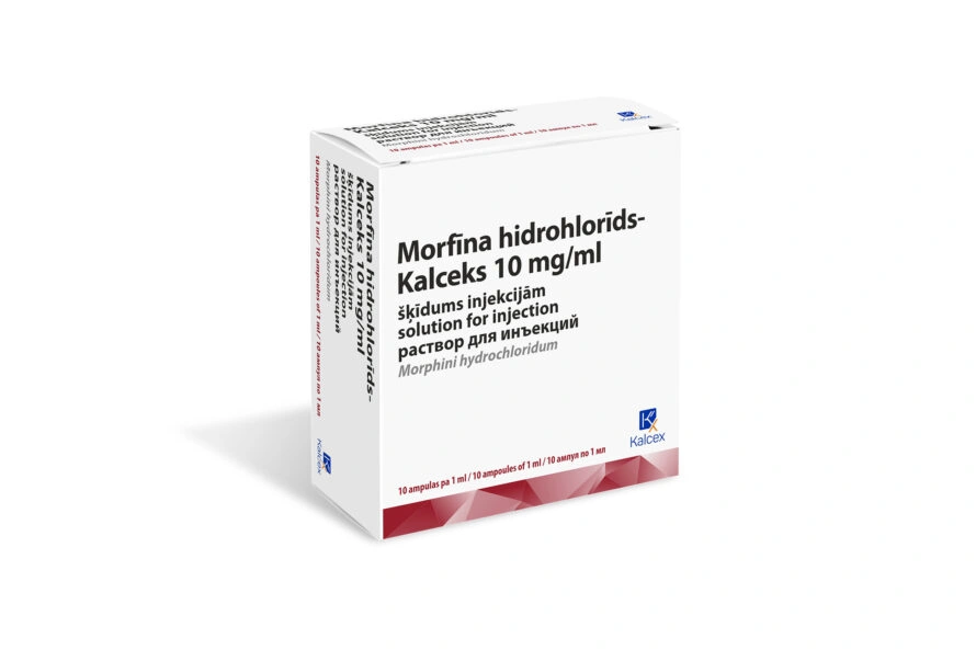 Morfīna hidrohlorīds-Kalceks 10 mg/ml šķīdums injekcijām, 10 ampulas