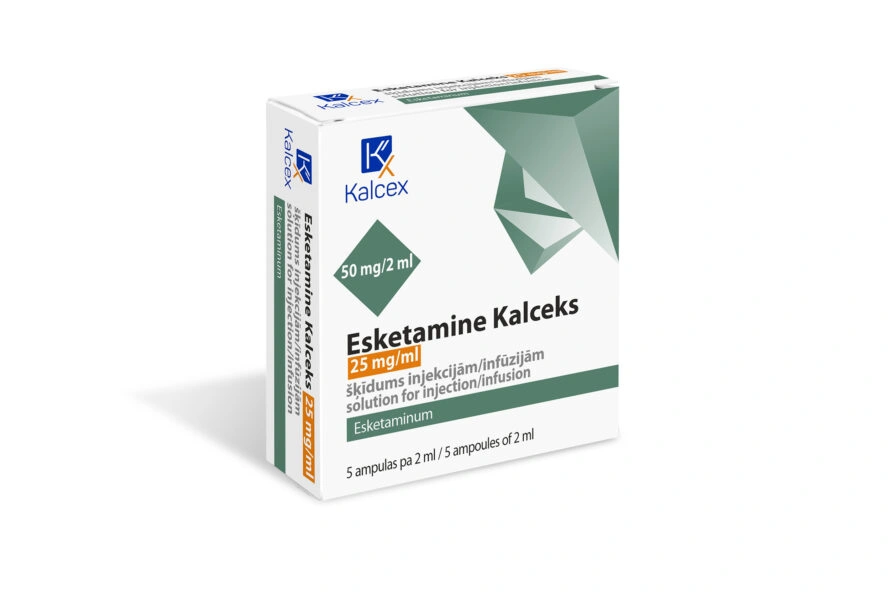 Esketamine Kalceks 25 mg/ml solution for injection, 5 ampoules of 2 ml