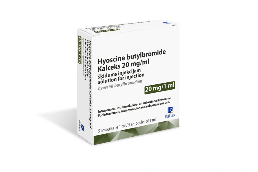 Hyoscine butylbromide Kalceks 20 mg/ml solution for injection, 1 ampoule of 1 ml