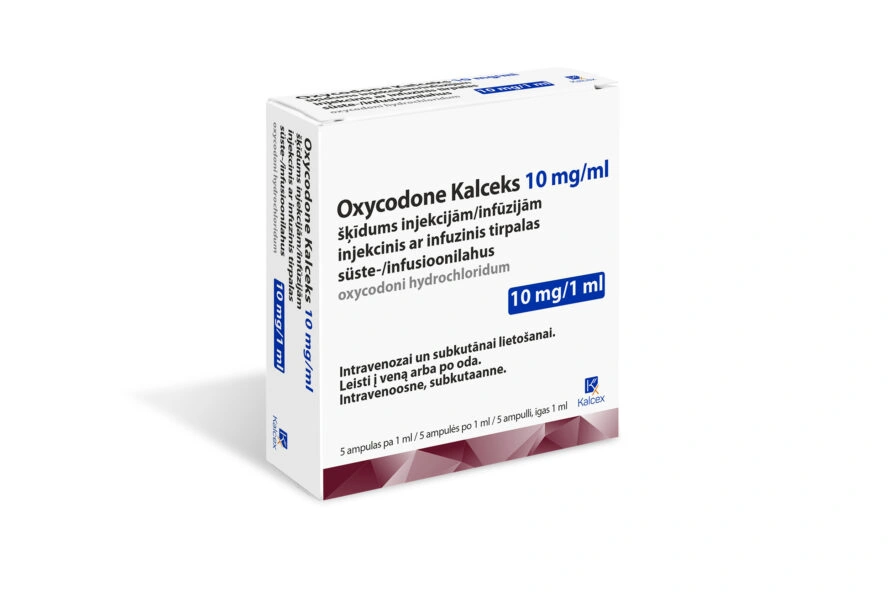 Oxycodone Kalceks 10 mg/ml solution for injection/infusion, 5 ampoules of 1 ml