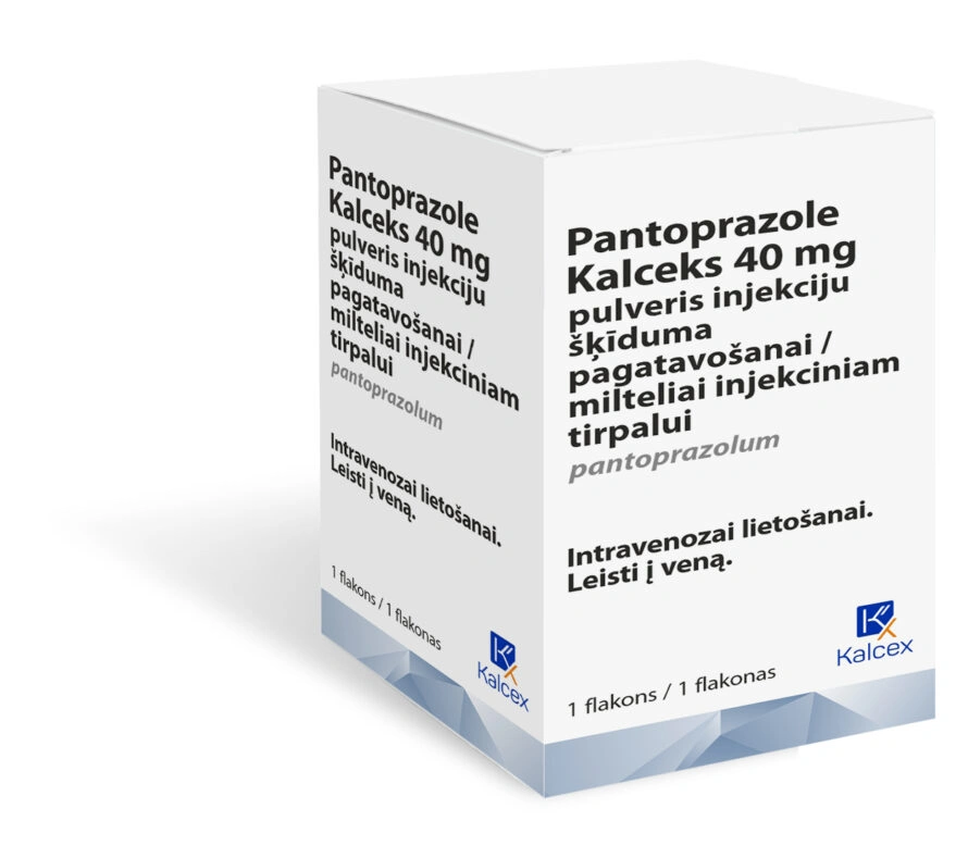 Pantoprazole Kalceks 40 mg powder for solution for injection, 1 vial