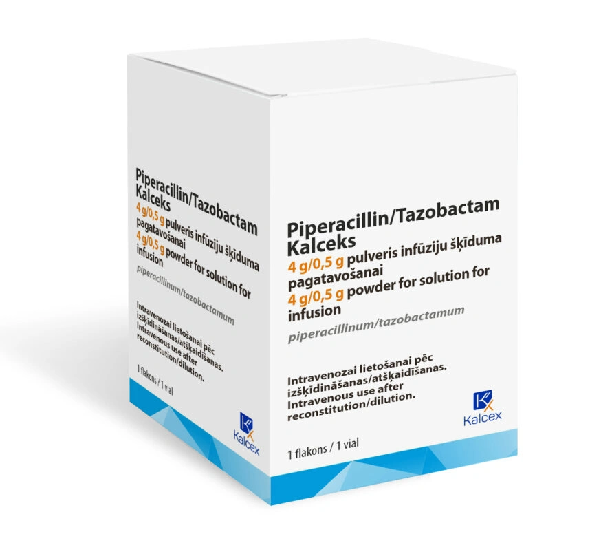 Piperacillin/Tazobactam Kalceks 4 g/0.5 g powder for solution for infusion, 1 vial