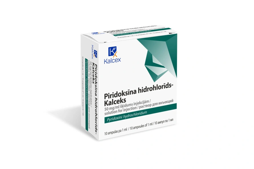 Pyridoxine hydrochloride-Kalceks solution for injection, 10 ampoules of 1 ml