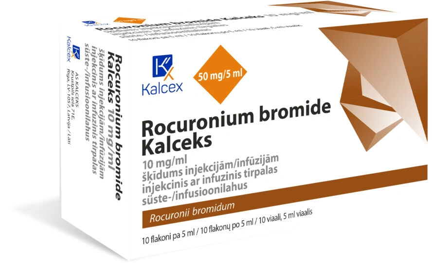 Rocuronium bromide Kalceks 10 mg/ml solution for injection/infusion, 10 vials of 5 ml