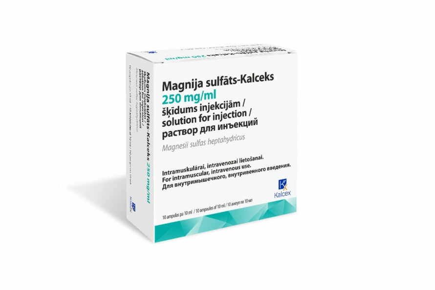 Magnesium sulfate-Kalceks 250 mg/ml solution for injection, 10 ampoules